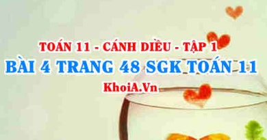 Bài 4 trang 48 SGK Toán 11 tập 1 Cánh Diều